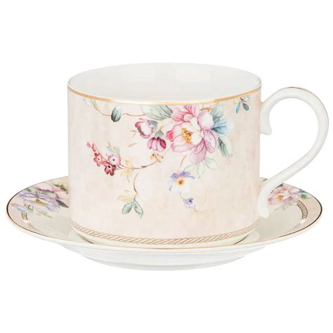 Чайная пара из фарфора с цветочным принтом 300мл Flower Porcelain ...