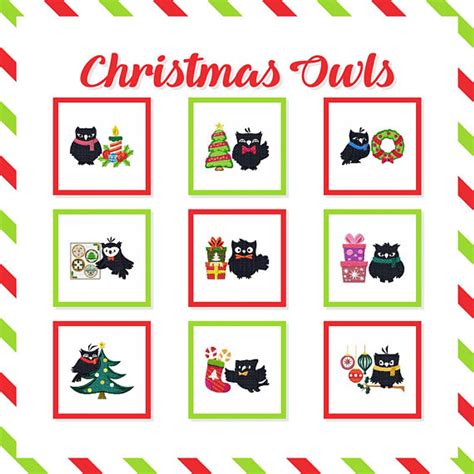 Machine Embroidery Designs - Christmas Owls Collection