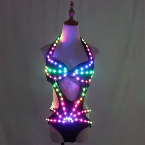 Sexy Party Outfit Luminous Bikini Pixel Led For Night Dancing