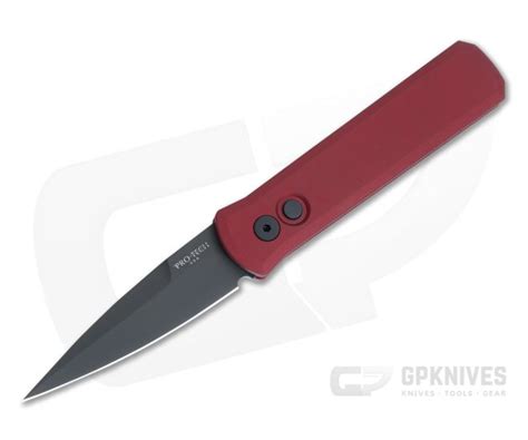 Protech Knives Godson Auto With Red Aluminum Handles And Black 154cm