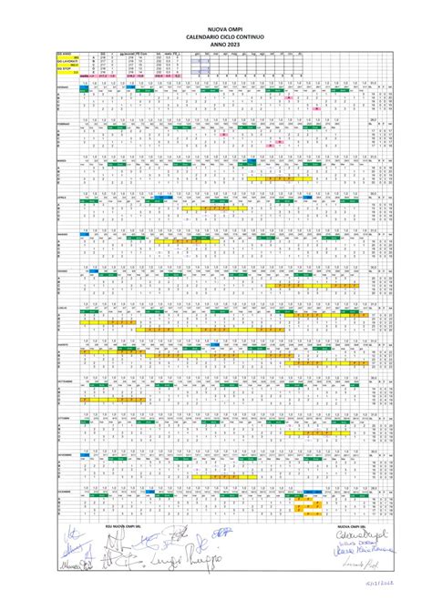 Calendario Ciclo Continuo 2023