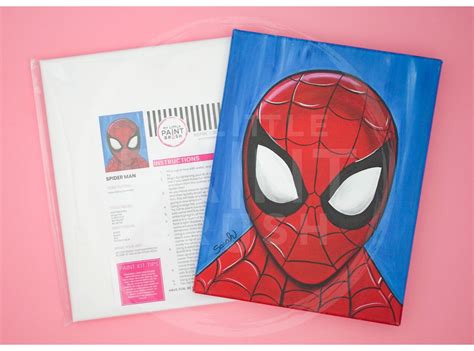 All Inclusive Spiderman Canvas Paint Kit for Boys Spiderman Paint Party ...