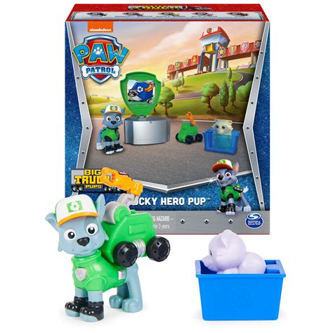 Paw Patrol Big Truck Pups Rocky Action Figure With Clip On Rescue