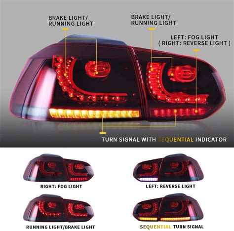 Vland Led Tail Lights For Golf Mk Tsi Tdi Gti Gtd R With