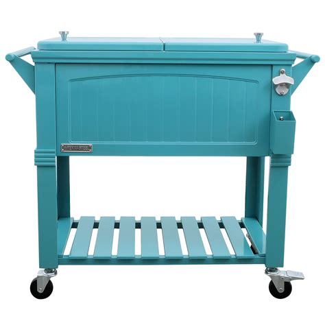 Permasteel Qt Antique Outdoor Patio Cooler On Wheels Rolling Cooler