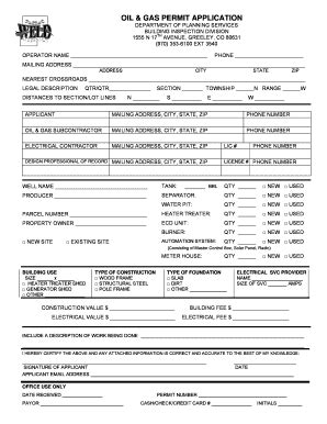 Fillable Online Co Weld Co OIL GAS PERMIT APPLICATION Weld County