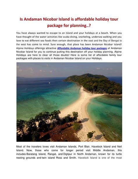 Ppt Affordable Andaman Holiday Tour Packages Powerpoint Presentation