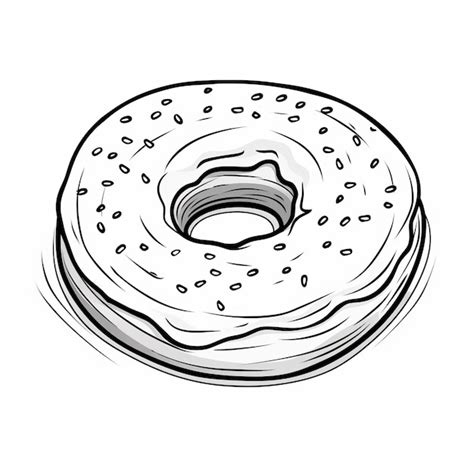 Premium Photo Black And White Donut Coloring Page With Sprinkles