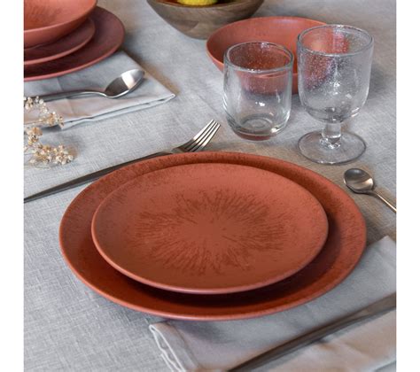 Assiette Plate Onyx Cm Terracotta Lot De Assiette But