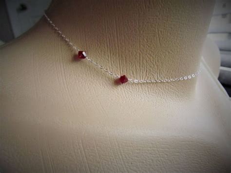 Vampire Jewelry, Choker Necklace, Sterling Silver With Red Crystals ...