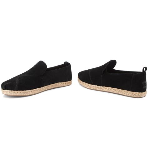 Espadryle Toms Deconstructed Alpargata 10009833 Black Suede Eobuwie