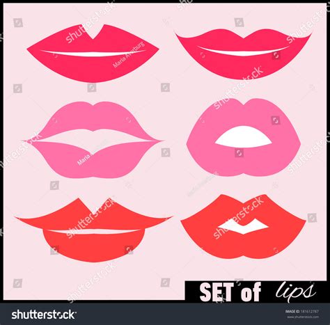 Set Lips Vector Illustration Stock Vector Royalty Free 181612787