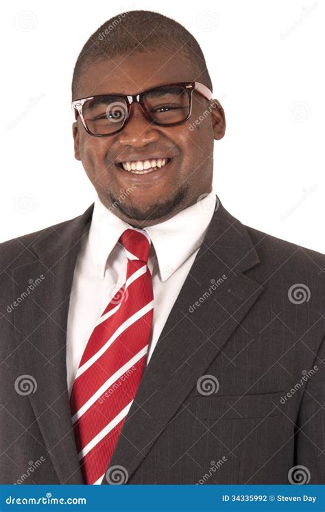 Close Up Portrait Of A Handsome African American Man In Business Stock