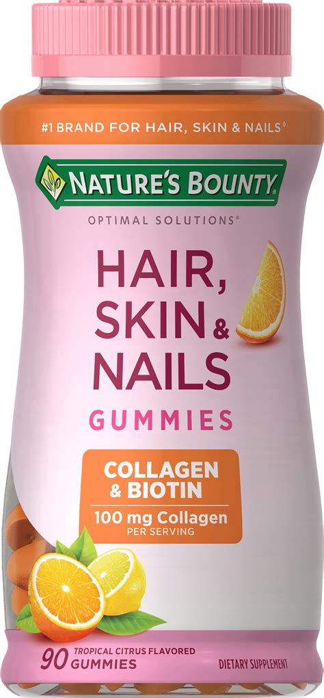 Nature’s Bounty Hair Skin And Nails With Collagen And Biotin Gummies 90 Ct