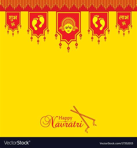 Navratri utsav greeting card vector image on VectorStock | Happy navratri images, Navratri ...