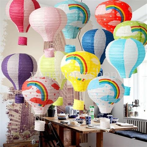 Inch Rainbow Hot Air Balloon Paper Lantern Colorful Lantern Home Wedding Party Diy Decor