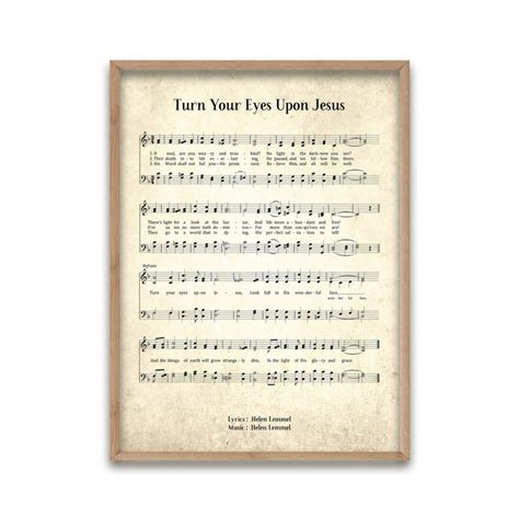 Turn Your Eyes Upon Jesus Vintage Hymn Wall Art Print Biblical Etsy