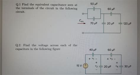 Solved F Q Find The Equivalent Capacitance Seen At The Chegg