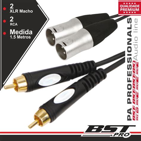 CABO 2 XLR 3P MACHO 2 RCA MACHO 3M BSTPRO Ledistronica Lda