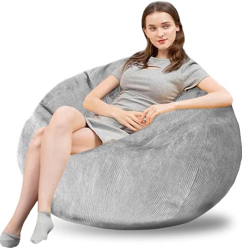 4 Ft Bean Bag Chair Memory Foam Filled Bean Bag Chairs Ultra Supportive Stuffed