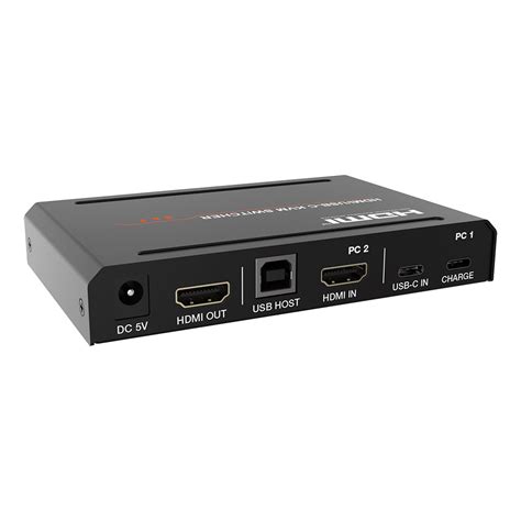 Переключатель KVM, HDMI 2.0b 2x1, USB-C DisplayPort Alternate Mode, USB ...