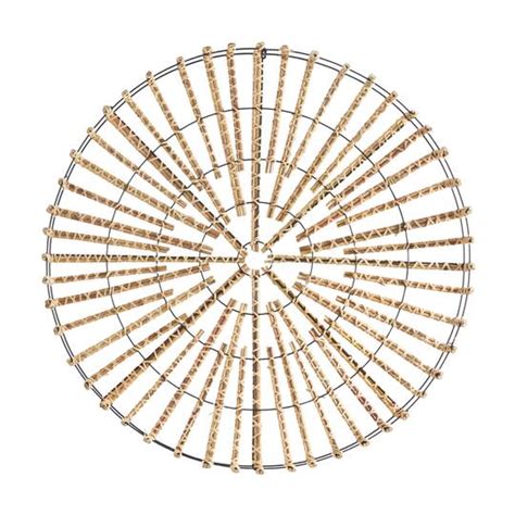 The Novogratz Light Brown Rattan Handmade Wrapped Stick Geometric Wall