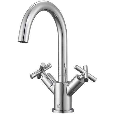 Ava Series Single Hole Cross Handle Bathroom Faucet in Chrome Finish ...