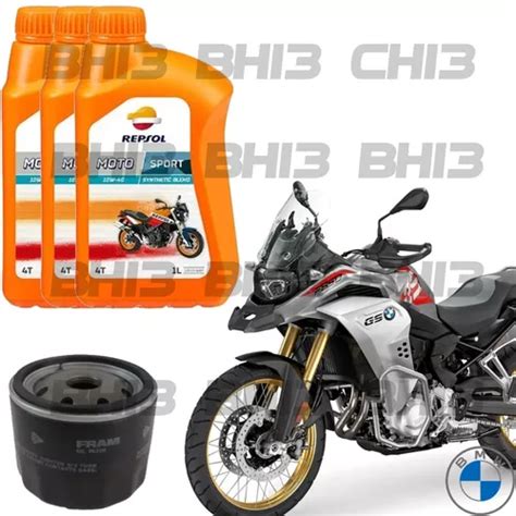 Kit Troca Óleo Bmw F 850 Gs Repsol Sport 10w40 Fram Ph6114 Frete grátis