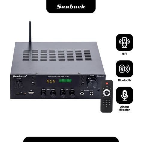 Jual Sunbuck AV-80 - Audio Amplifier Bluetooth EQ Karaoke FM Radio ...