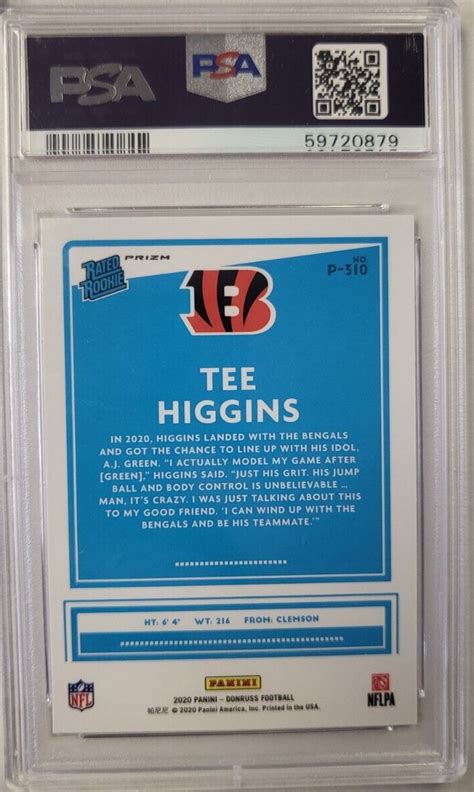 Panini Donruss Tee Higgins Optic Preview Pink Rookie P Psa