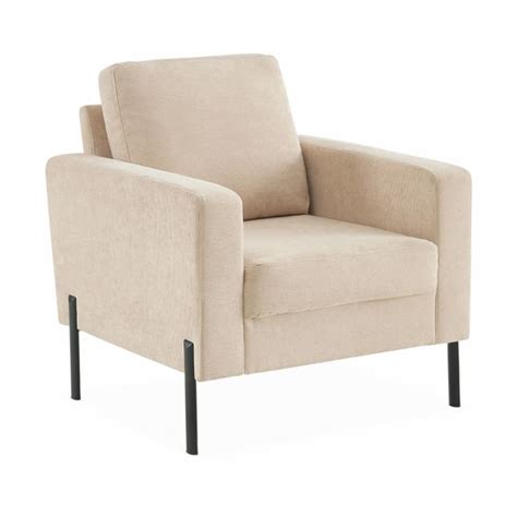 Fauteuil En Velours C Tel Beige Bjorn Maisons Du Monde