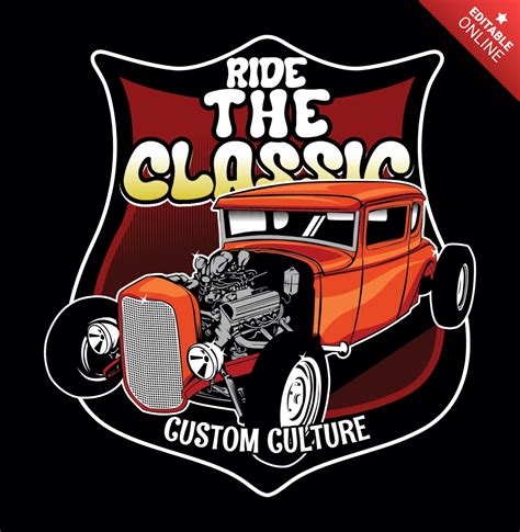 Retro Classic Car T Shirt Design Template Free Design Template