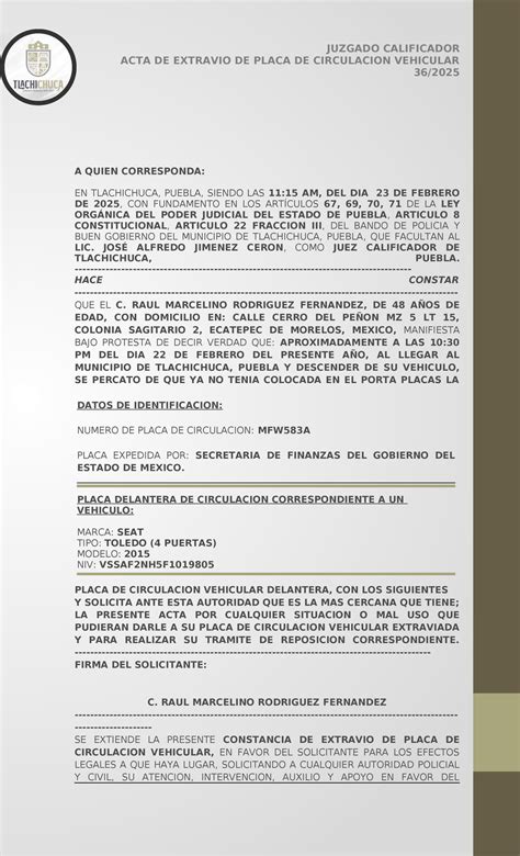 Constancia De Extravio 9