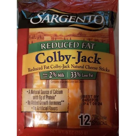 Sargento Reduced Fat Colby Jack Natural Cheese Sticks Food Library