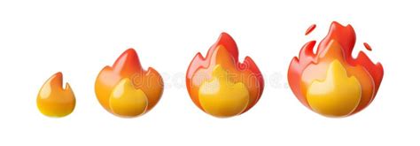 D Fire Emoji Emoticon Stock Illustrations D Fire Emoji Emoticon