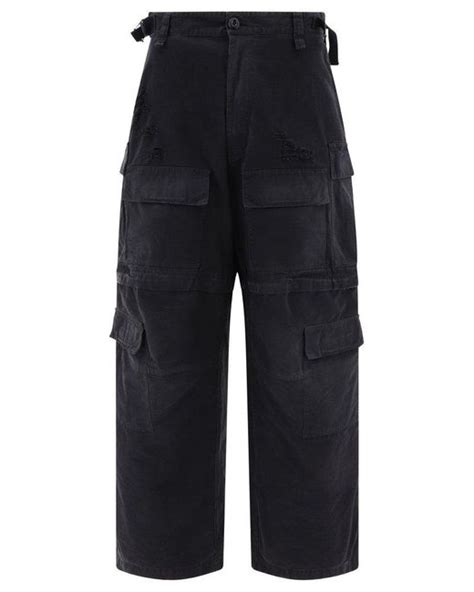 Balenciaga Cotton Twill Cargo Pants In Blue For Men Lyst