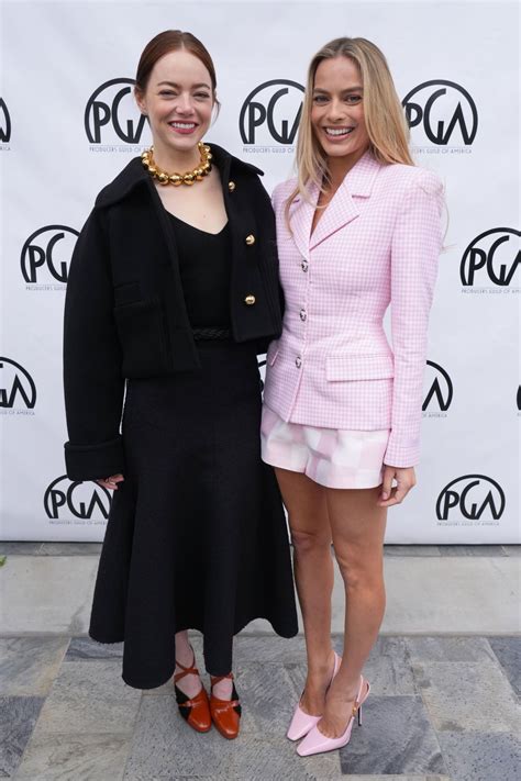 Margot Robbie And Emma Stone At Producers Guild Of America Awards