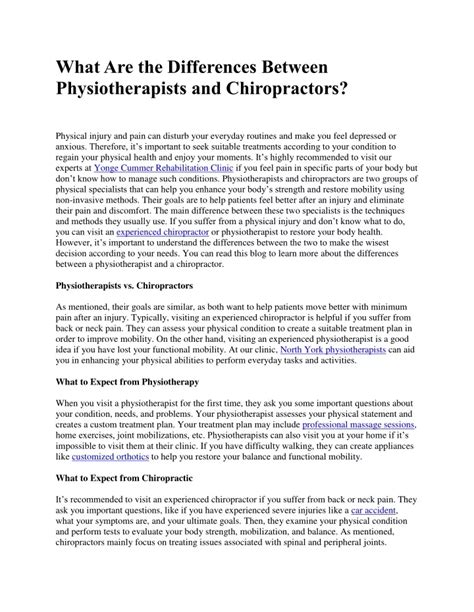 Ppt What Are The Differences Between Physiotherapists And