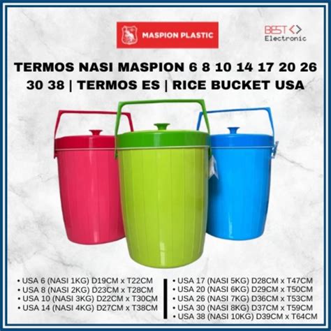 Jual Termos Nasi Maspion 6 8 10 14 17 20 26 30 38 Termos Es Rice Es