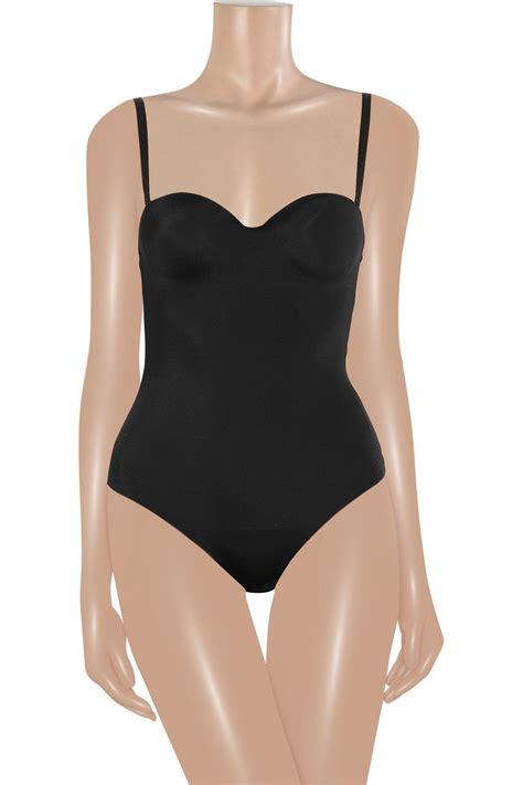 Wolford Mat De Luxe Forming Thong Bodysuit In Black Lyst