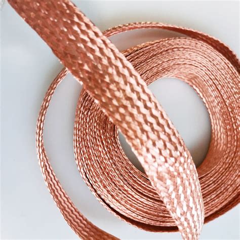 10m 10 Square Flat Pure Copper Braid High Flexibility Cable Bare Copper