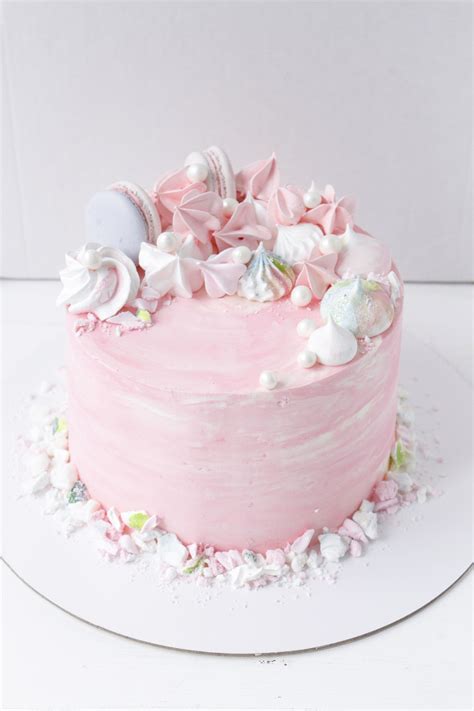 Birthday Cake Blush Pearls Macaroni Pink Birthday Cakes Girly