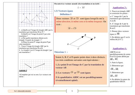 Vecteurs Et Translation Cours Et Exercices Ma Alloschool