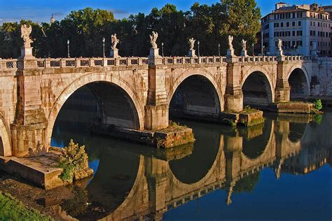 Ponte San Angelo Blue Architecture Italy Beautiful Rome