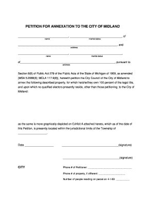 Fillable Online City Annexation Petition Occupied Fax Email Print