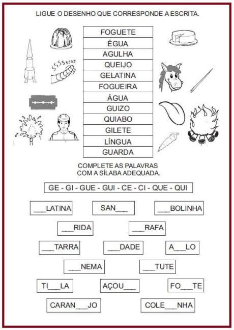 Atividades Palavras Gu Ou Qu Para Baixar Diagram