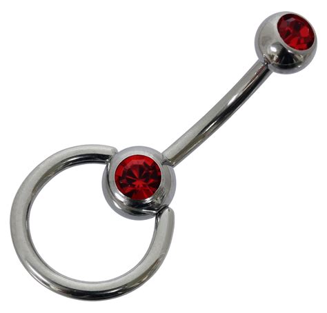 Bauchnabelpiercing SLAVE RING Aus Chirurgenstahl Mit 2 Kristallen In