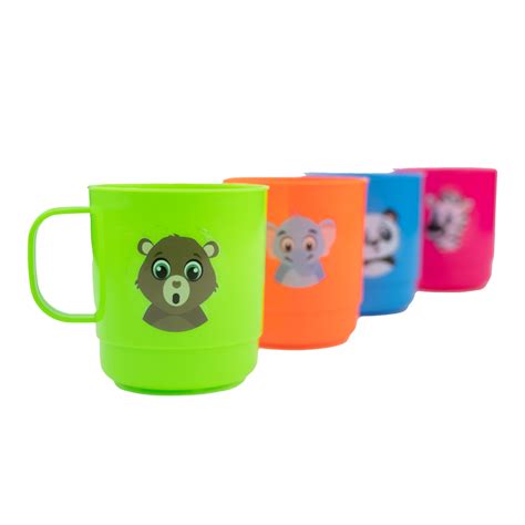 Juego de 4 tazas decoradas Plásticos Bunny