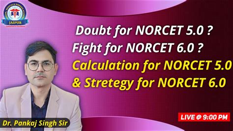 Special Information About Norcet By Dr Pankaj Singh Sir Youtube