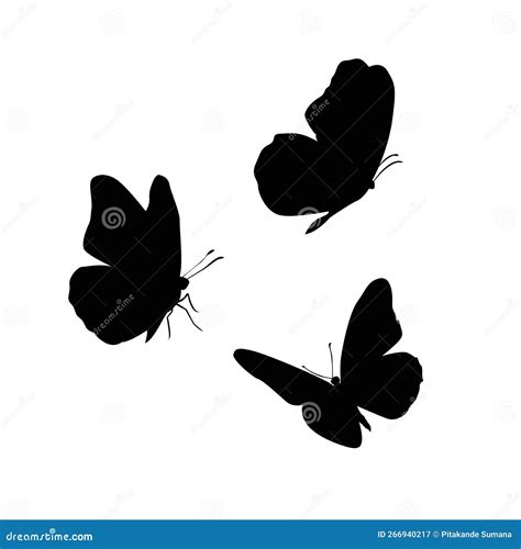 Conjunto Vectorial De Siluetas De Mariposa Ilustraci N Del Vector